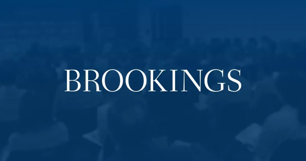 Blue logo of Brookings Institution